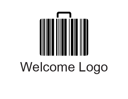 barcode lines forming a briefcase logo