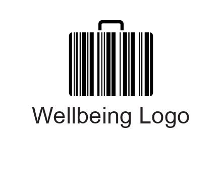 barcode lines forming a briefcase logo