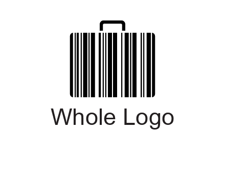 barcode lines forming a briefcase logo