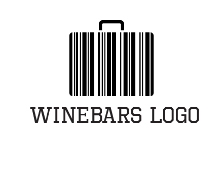 barcode lines forming a briefcase logo