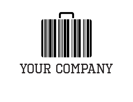 barcode lines forming a briefcase logo