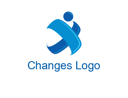 multiplication symbol or cross with a circle depicting a person icon