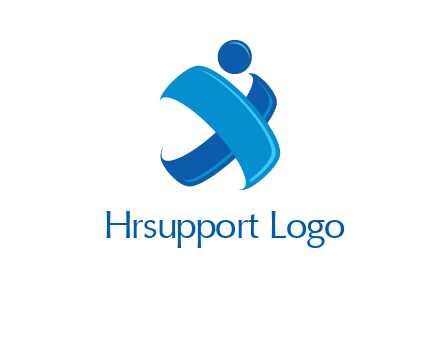multiplication symbol or cross with a circle depicting a person icon