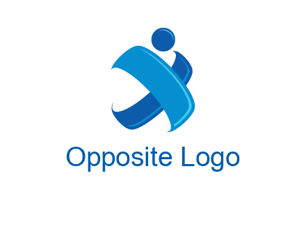 multiplication symbol or cross with a circle depicting a person icon