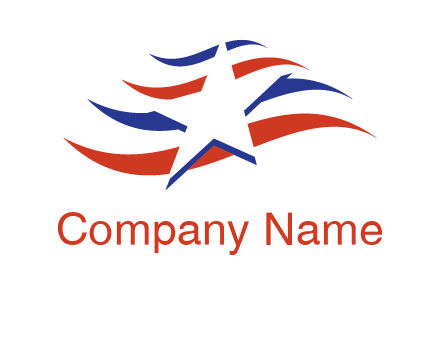 star over blue and red stripes logo