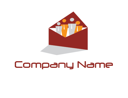 consultants or business executives in an envelope logo