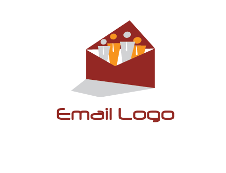 consultants or business executives in an envelope logo