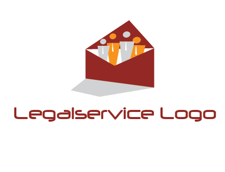 consultants or business executives in an envelope logo