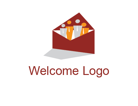 consultants or business executives in an envelope logo