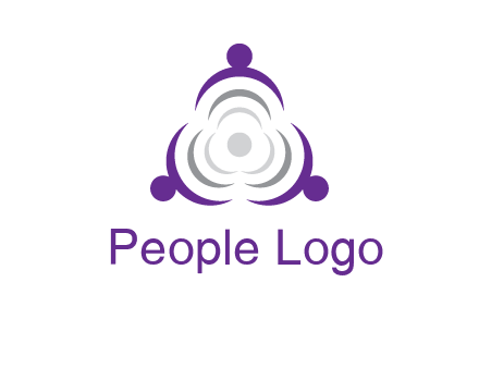 people icons in a triangle or circle with an exaggerated concentric inside