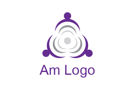 people icons in a triangle or circle with an exaggerated concentric inside