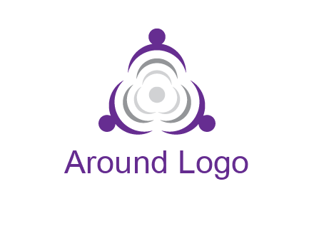 people icons in a triangle or circle with an exaggerated concentric inside