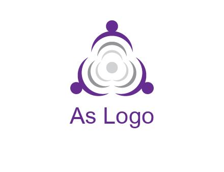 people icons in a triangle or circle with an exaggerated concentric inside