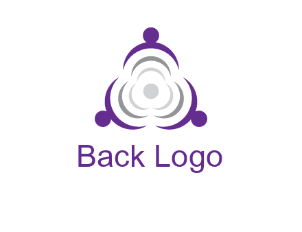 people icons in a triangle or circle with an exaggerated concentric inside