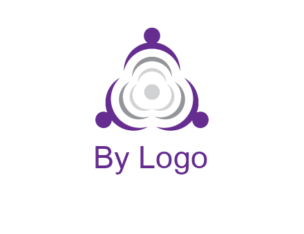 people icons in a triangle or circle with an exaggerated concentric inside