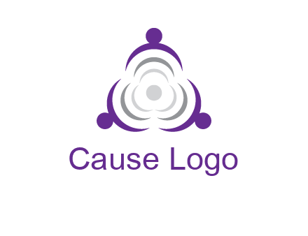 people icons in a triangle or circle with an exaggerated concentric inside