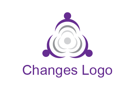 people icons in a triangle or circle with an exaggerated concentric inside