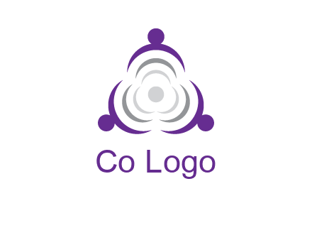 people icons in a triangle or circle with an exaggerated concentric inside