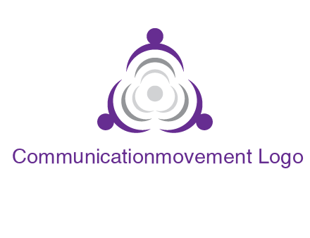people icons in a triangle or circle with an exaggerated concentric inside