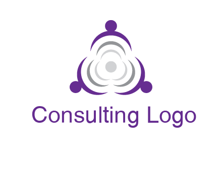 people icons in a triangle or circle with an exaggerated concentric inside