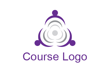 people icons in a triangle or circle with an exaggerated concentric inside