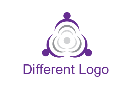 people icons in a triangle or circle with an exaggerated concentric inside