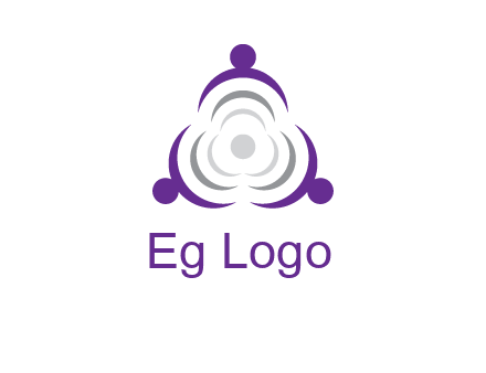 people icons in a triangle or circle with an exaggerated concentric inside
