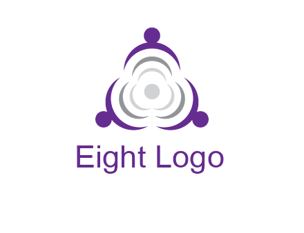 people icons in a triangle or circle with an exaggerated concentric inside