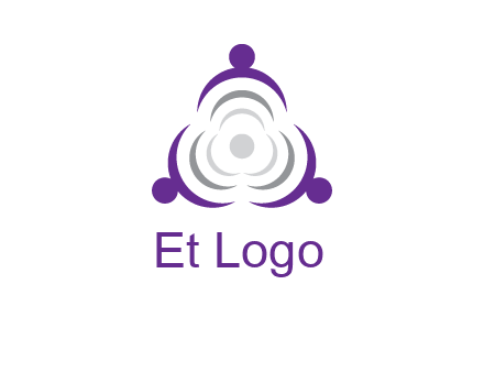 people icons in a triangle or circle with an exaggerated concentric inside