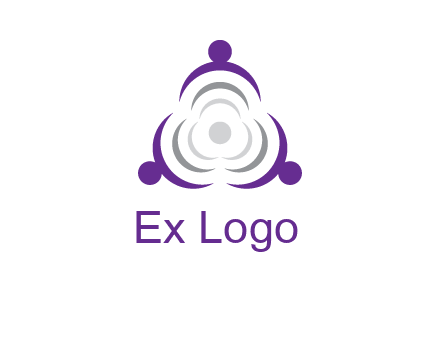 people icons in a triangle or circle with an exaggerated concentric inside