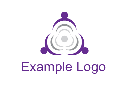 people icons in a triangle or circle with an exaggerated concentric inside