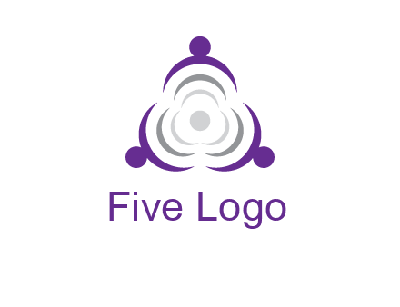 people icons in a triangle or circle with an exaggerated concentric inside