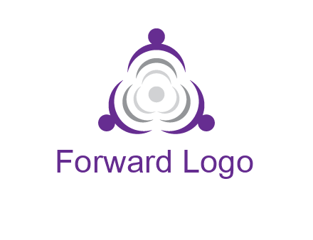 people icons in a triangle or circle with an exaggerated concentric inside