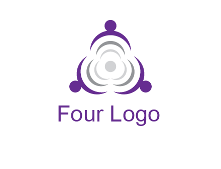people icons in a triangle or circle with an exaggerated concentric inside