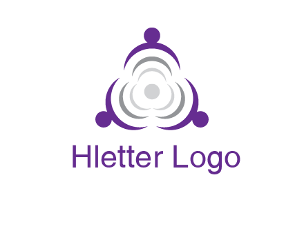 people icons in a triangle or circle with an exaggerated concentric inside