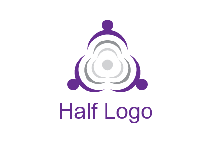 people icons in a triangle or circle with an exaggerated concentric inside