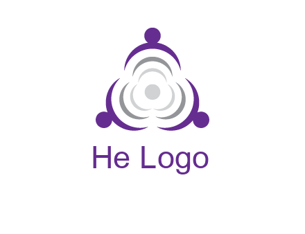 people icons in a triangle or circle with an exaggerated concentric inside