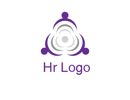 people icons in a triangle or circle with an exaggerated concentric inside