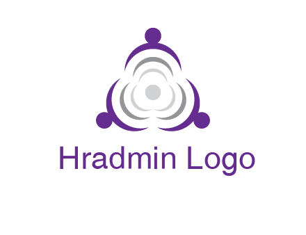 people icons in a triangle or circle with an exaggerated concentric inside