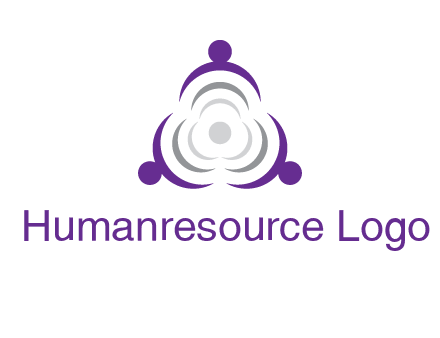 people icons in a triangle or circle with an exaggerated concentric inside