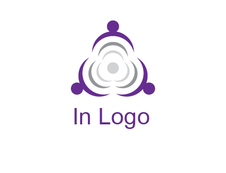 people icons in a triangle or circle with an exaggerated concentric inside