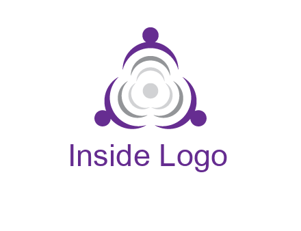 people icons in a triangle or circle with an exaggerated concentric inside