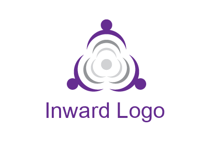 people icons in a triangle or circle with an exaggerated concentric inside