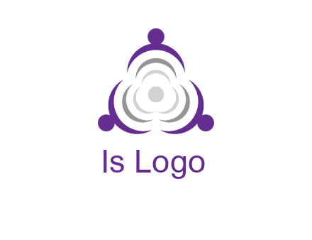 people icons in a triangle or circle with an exaggerated concentric inside