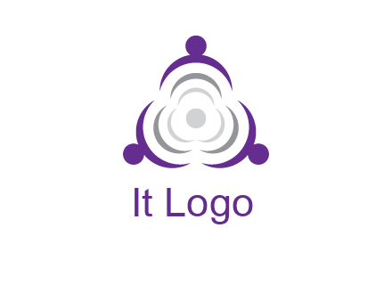 people icons in a triangle or circle with an exaggerated concentric inside