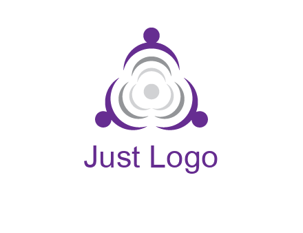 people icons in a triangle or circle with an exaggerated concentric inside