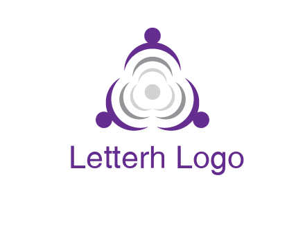people icons in a triangle or circle with an exaggerated concentric inside