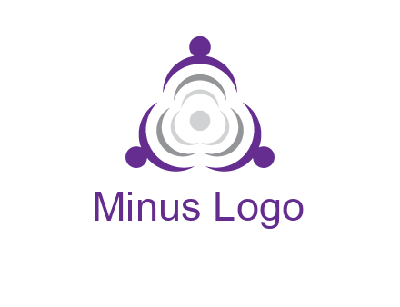 people icons in a triangle or circle with an exaggerated concentric inside