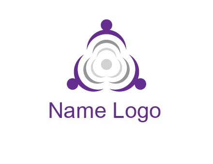 people icons in a triangle or circle with an exaggerated concentric inside
