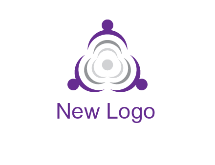 people icons in a triangle or circle with an exaggerated concentric inside